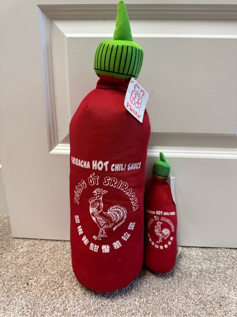 Sriracha Hot Chili Sauce Plush Bottle Duo - Red & Green